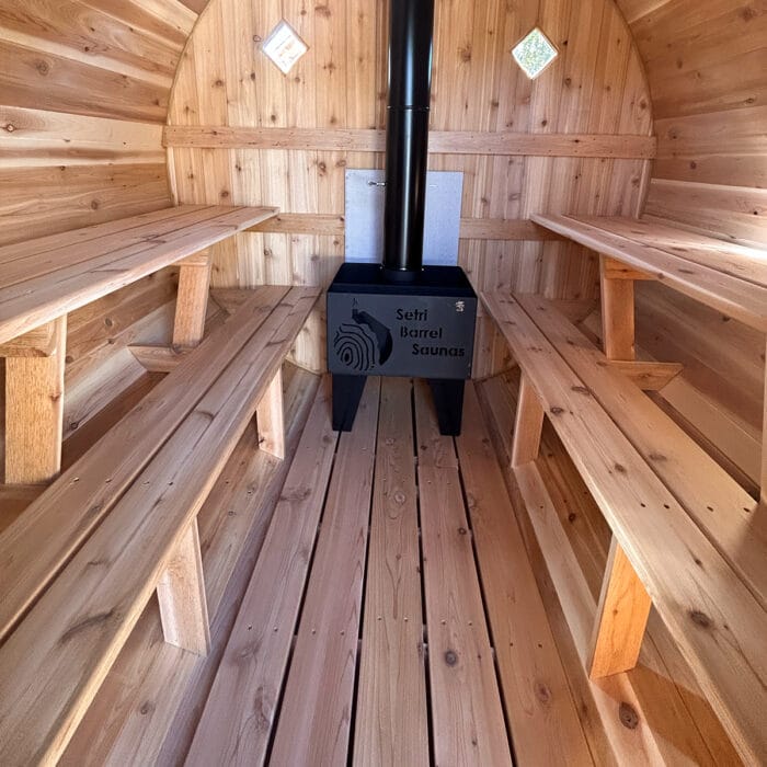outdoor barrel sauna
