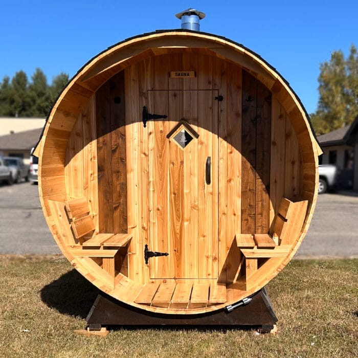 outdoor barrel sauna
