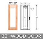 30 inch wood door sauna