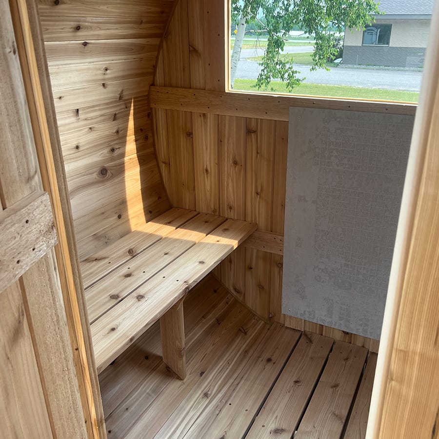 small barrel sauna