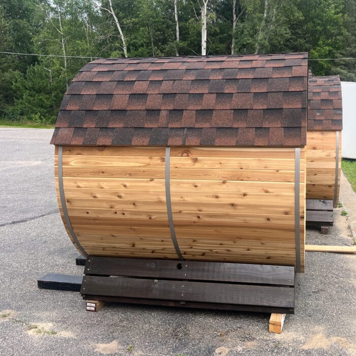outdoor barrel sauna