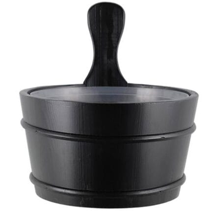 black sauna bucket