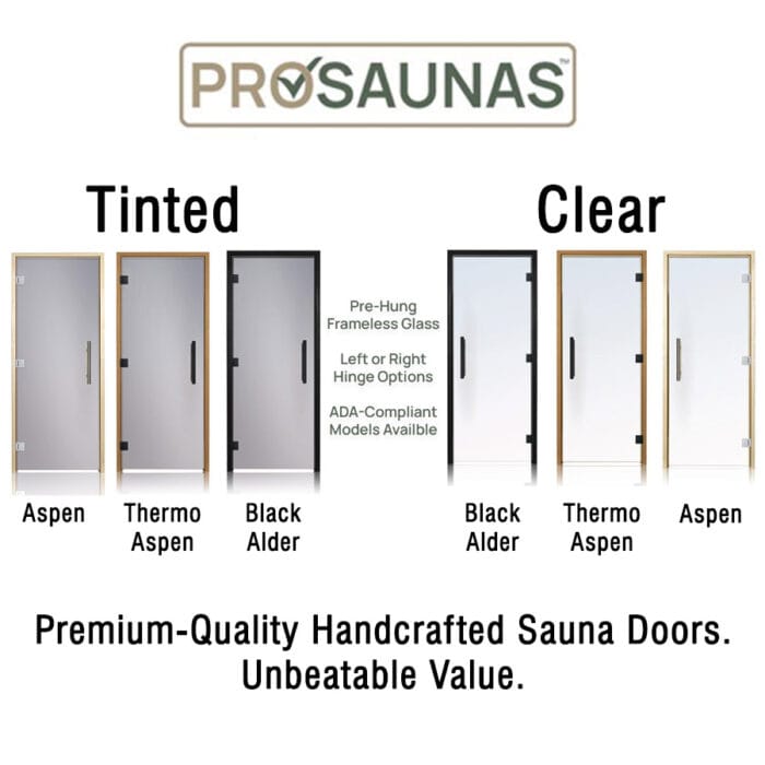 Glass Sauna Door 36" x 81" | Pre-hung | Clear & Tinted | Left/Right Swing - Image 4