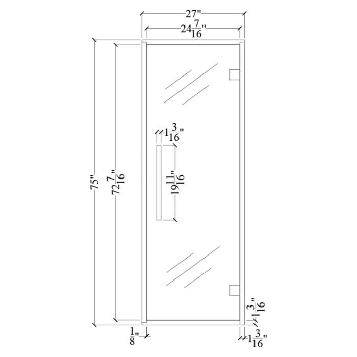 Glass Sauna Door 24" x 73" | Pre-hung | Clear & Tinted | Left/Right Swing - Image 6