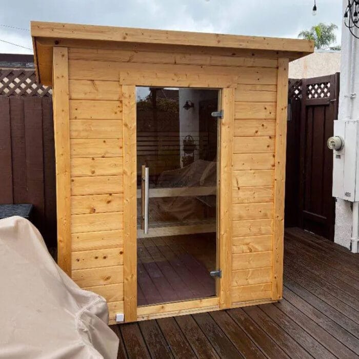 cabin with sauna and hot tub