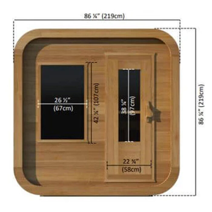 4 Person Cedar Cube Sauna | Canadian Timber  | 7' x 7' | 343' cu ft. - Image 6