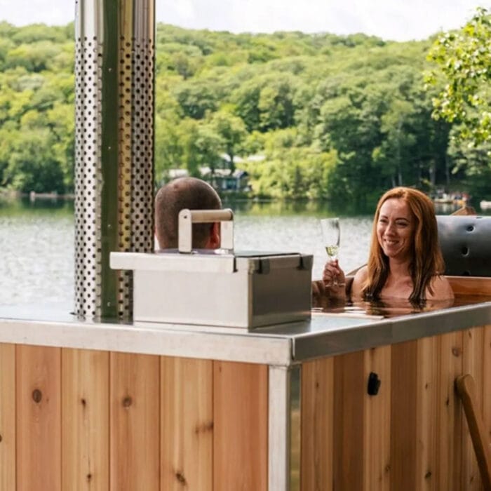 wooden hot tub