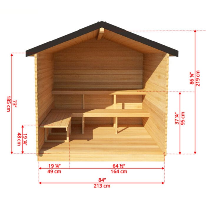 6 Person Outdoor Cabin Sauna | Canadian Timber Collection | 390 cu. ft - Image 13