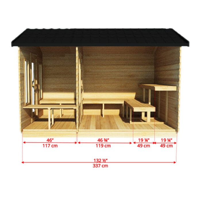6 Person Cabin Sauna Outdoor with Changing Room | Canadian Timber Collection | 390 cu. ft - Image 17