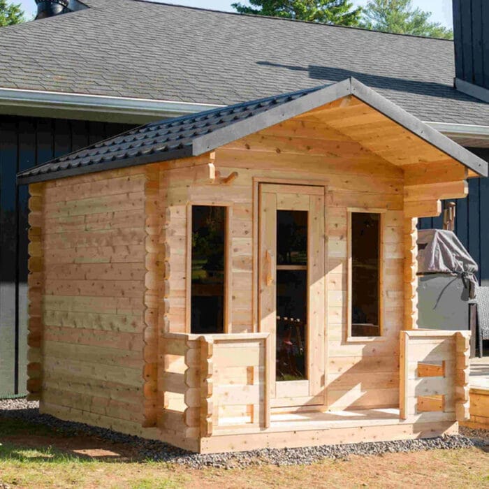 6 Person Outdoor Cedar Sauna | Georgian Sauna Cabin w/Front Porch | 390 cu. ft - Image 15