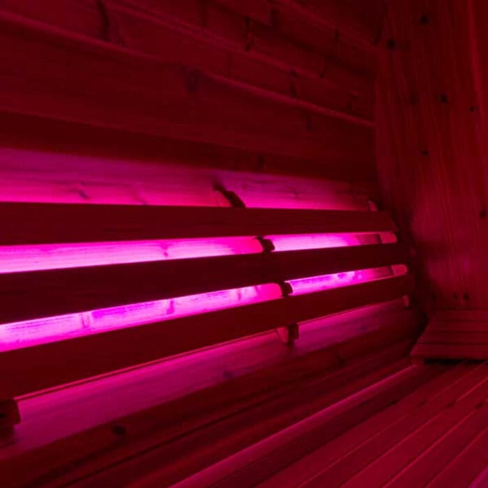 75" Lighted Signature Sauna Backrest | Cedar with LED & Remote - Image 4