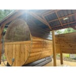 Ember Escape Portable Sauna Package | Cedar Barrel on Trailer - Image 14