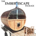 Ember Escape Portable Sauna Package | Cedar Barrel on Trailer
