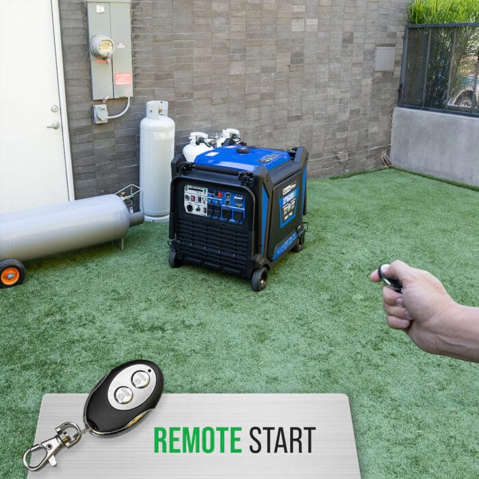 Off-grid wellness setup with XP16000iH generator, sauna, and plunge