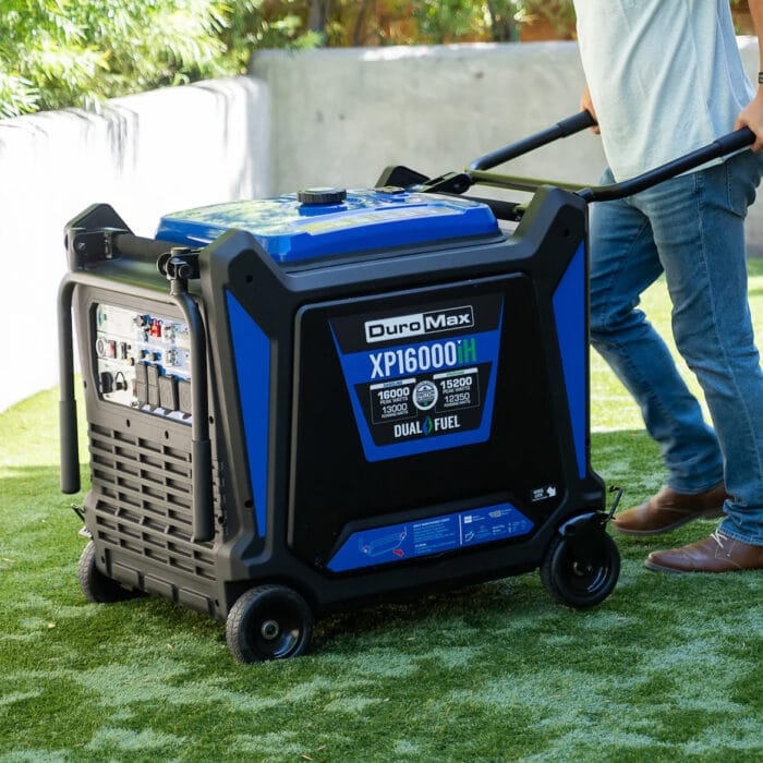 Portable generator for powering luxury outdoor sauna experience