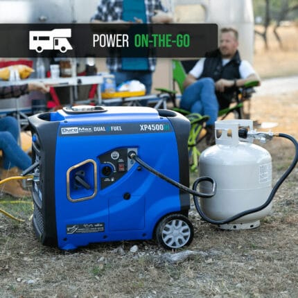 Side view of 4500W portable inverter generator with dual handles