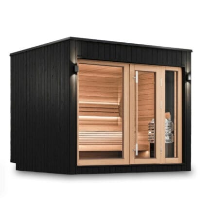 outdoor wood sauna