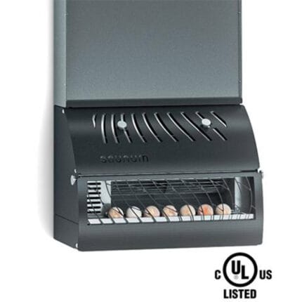 Side angle of the Saunum AirSolo 70 highlighting its minimalist black finish.