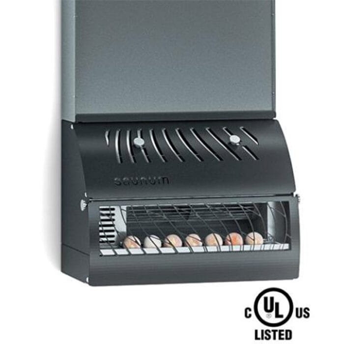 Side angle of the Saunum AirSolo 70 highlighting its minimalist black finish.