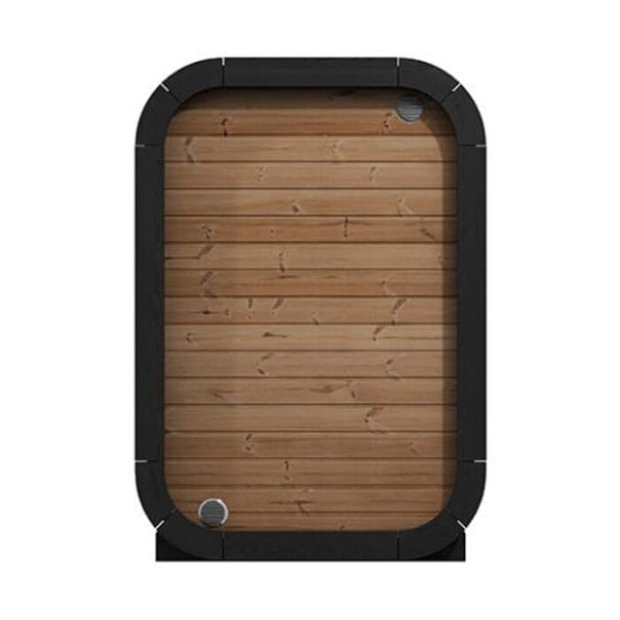 Outdoor cube sauna with modern design and over 6-foot ceiling height