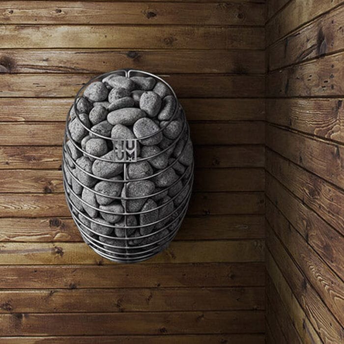 HUUM Drop electric heater with full load of rounded sauna stones