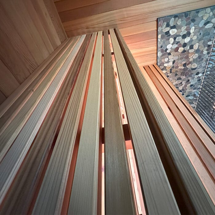 Eye-level thermostat-controlled fan inside changing room