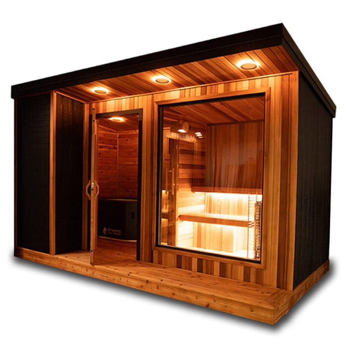 Cold Creek luxury outdoor sauna with changing room