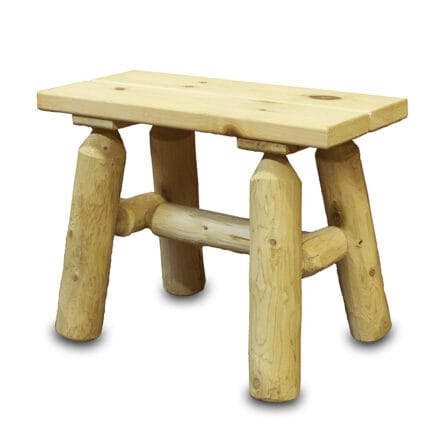 Handcrafted white cedar log benches