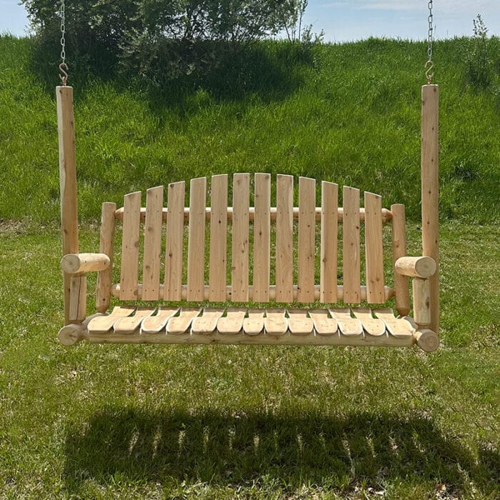 5ft rustic porch swing made of logs