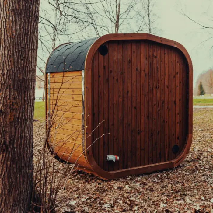 minimalistic cube sauna design for home spa