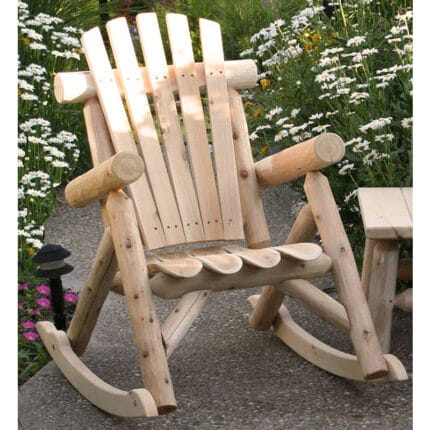 Outdoor cedar rocker in natural setting