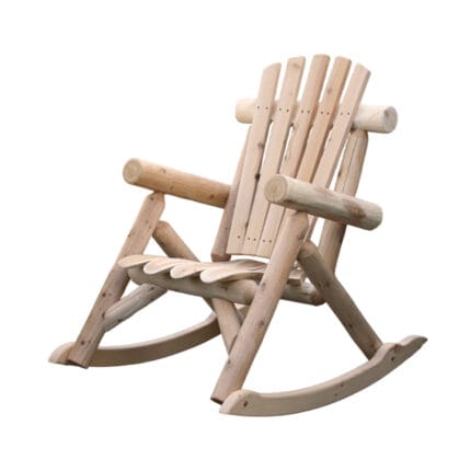 Side profile of log rocking chair