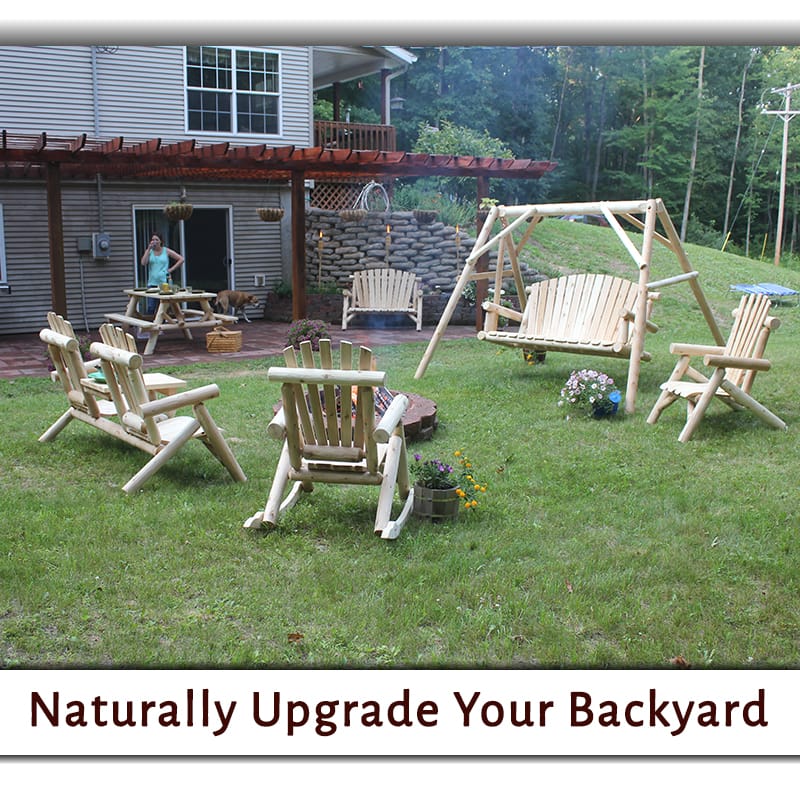 Weather-resistant cedar swing frame setup