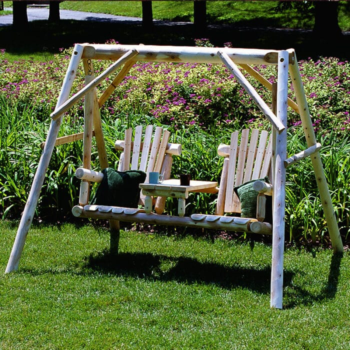 Wooden swing with center table