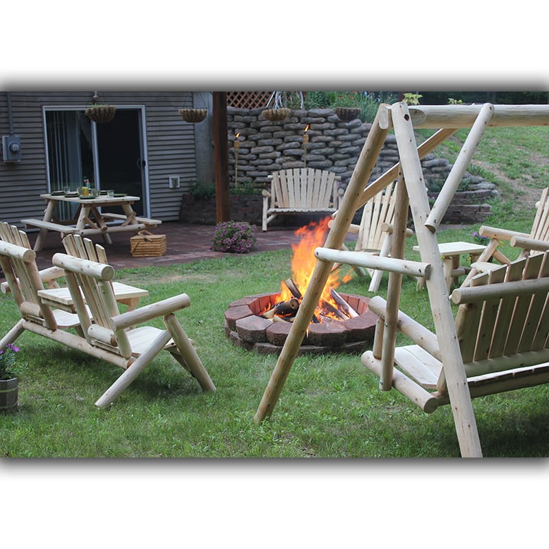 Outdoor cedar swing for two