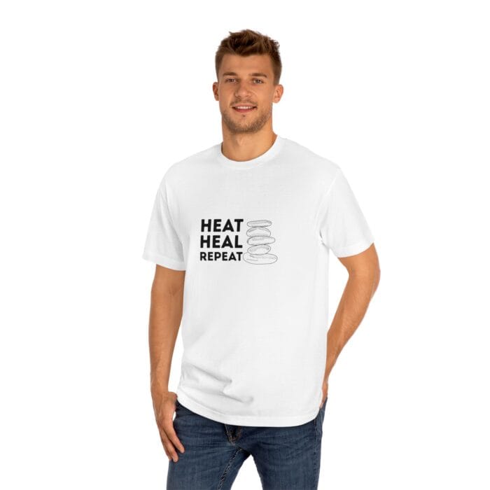 "Heat Heal Repeat" | American Apparel Sauna Shirt | Unisex Classic Tee - Image 3
