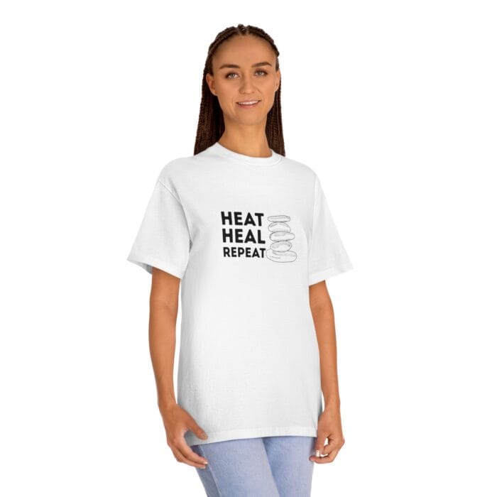 "Heat Heal Repeat" | American Apparel Sauna Shirt | Unisex Classic Tee - Image 2