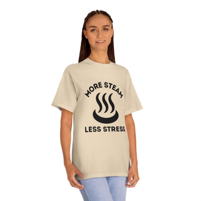 "More Steam Less Stress" | American Apparel Sauna Shirt | Unisex Classic Tee - Image 5