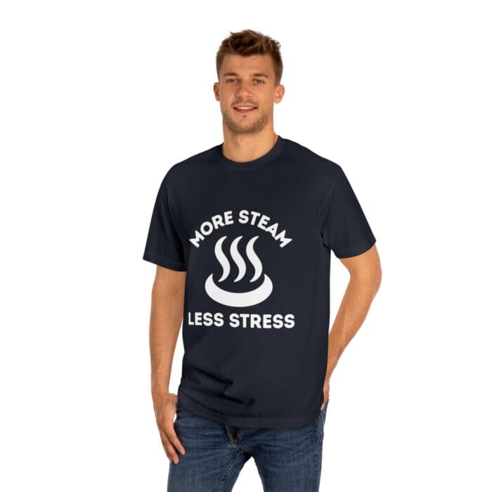 "More Steam Less Stress" | American Apparel Sauna Shirt | Unisex Classic Tee - Image 12