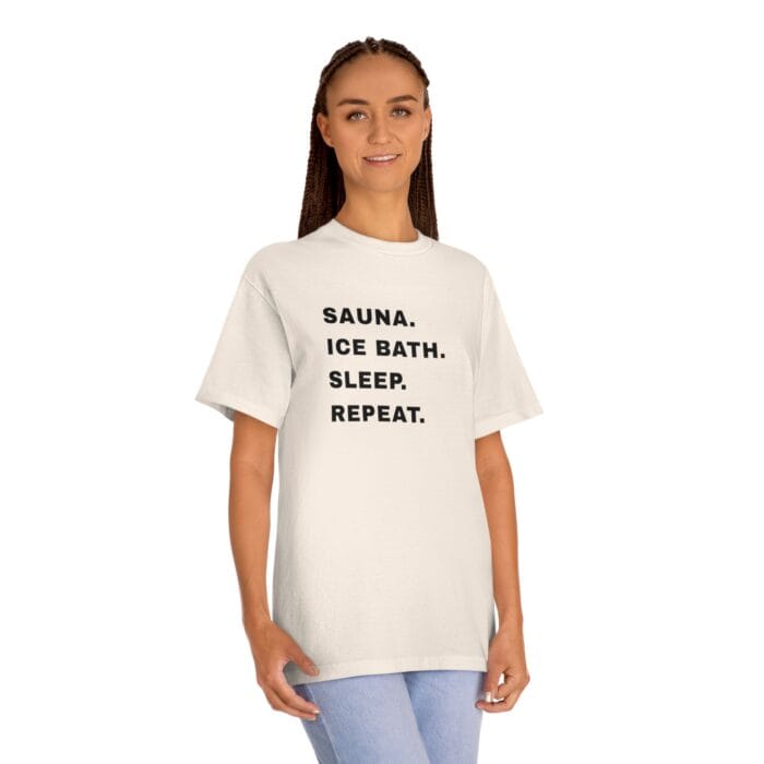 "Sauna Ice Bath Sleep Repeat" | American Apparel Sauna Shirt | Unisex Classic Tee - Image 9