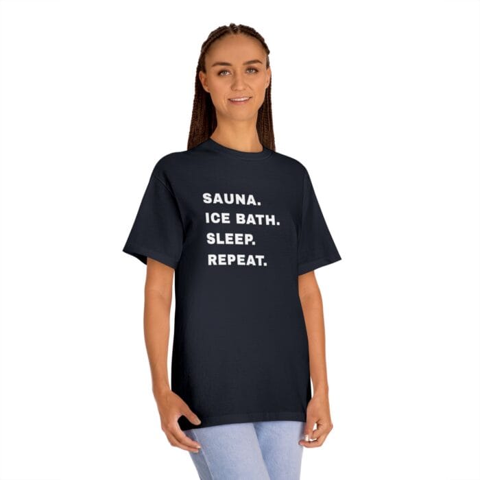 "Sauna Ice Bath Sleep Repeat" | American Apparel Sauna Shirt | Unisex Classic Tee - Image 11