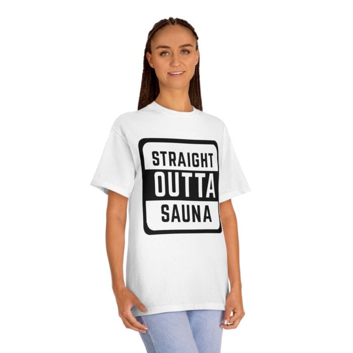 "Straight Outta Sauna" | American Apparel Sauna Shirt | Unisex Classic Tee - Image 2