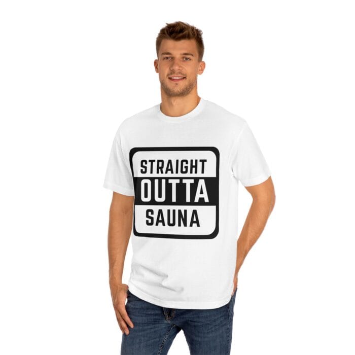"Straight Outta Sauna" | American Apparel Sauna Shirt | Unisex Classic Tee - Image 3