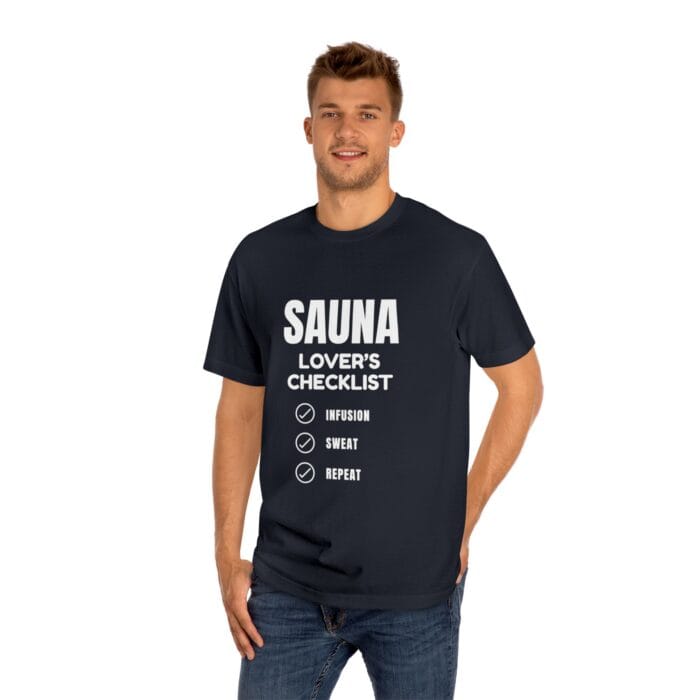 "Sauna Lover's Checklist" | American Apparel Sauna Shirt | Unisex Classic Tee - Image 12