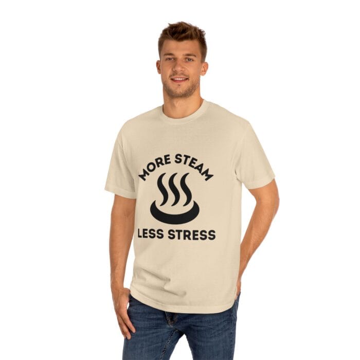"More Steam Less Stress" | American Apparel Sauna Shirt | Unisex Classic Tee - Image 6