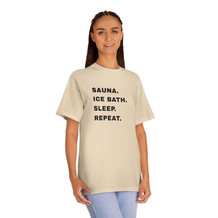 "Sauna Ice Bath Sleep Repeat" | American Apparel Sauna Shirt | Unisex Classic Tee - Image 7