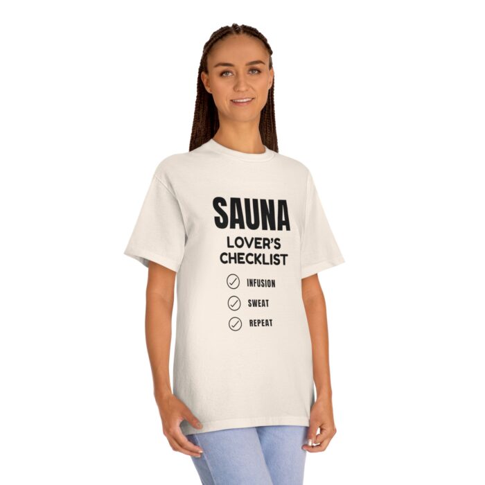"Sauna Lover's Checklist" | American Apparel Sauna Shirt | Unisex Classic Tee - Image 9
