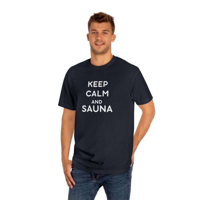 "Keep Calm And Sauna" | American Apparel Sauna Shirt | Unisex Classic Tee - Image 12