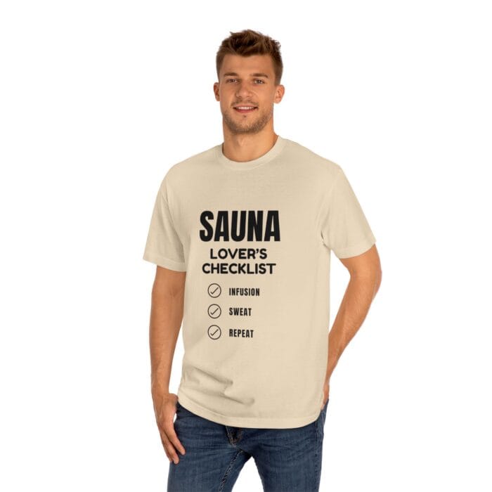 "Sauna Lover's Checklist" | American Apparel Sauna Shirt | Unisex Classic Tee - Image 8