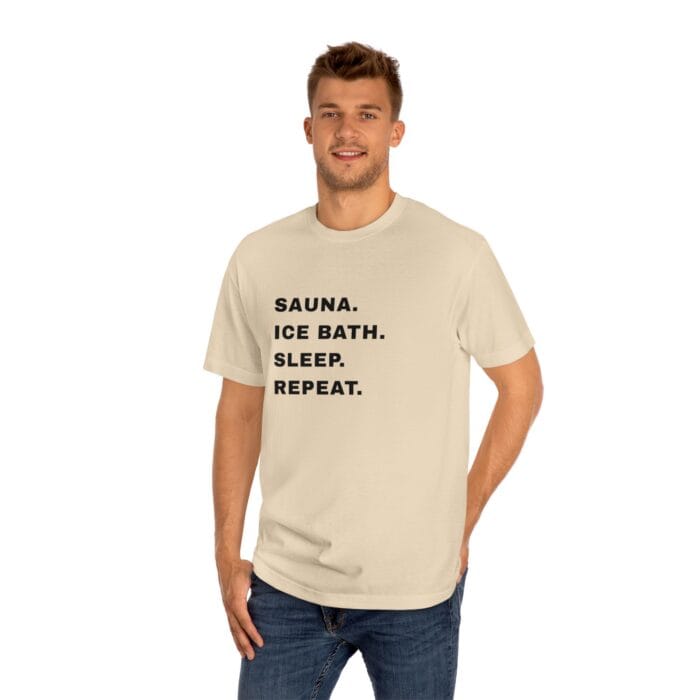 "Sauna Ice Bath Sleep Repeat" | American Apparel Sauna Shirt | Unisex Classic Tee - Image 8